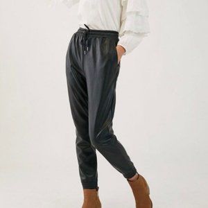 Anthro Avec Les Filles Faux Leather Joggers M